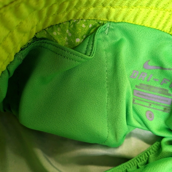 Nike neon yellow and green women's small running shorts - Picture 4 of 4